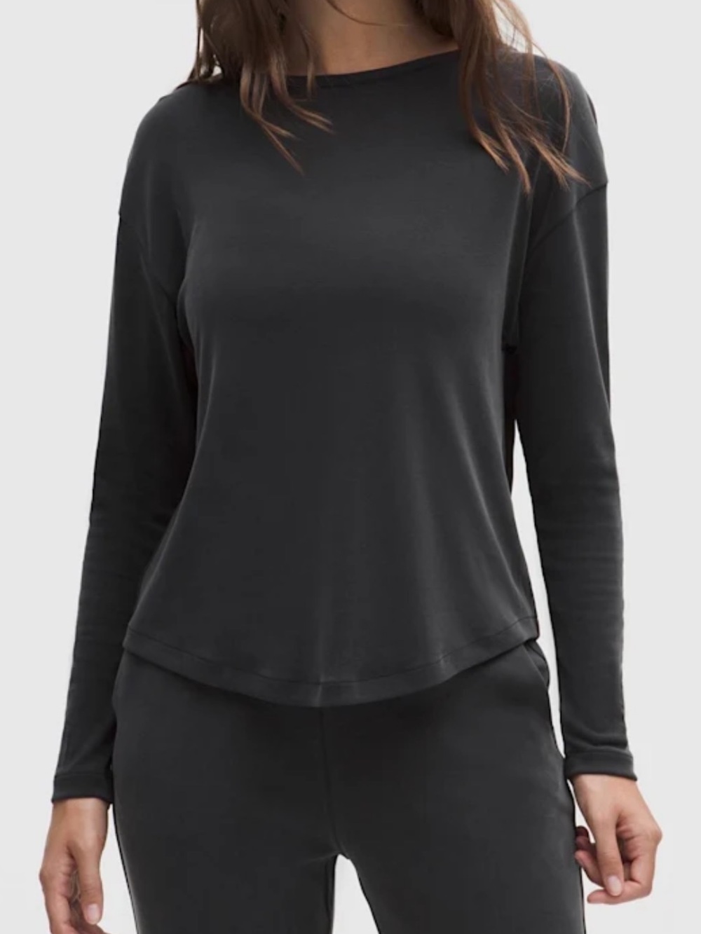 NWT Lululemon Drapey Softstreme Boatneck Long Sleeve Black